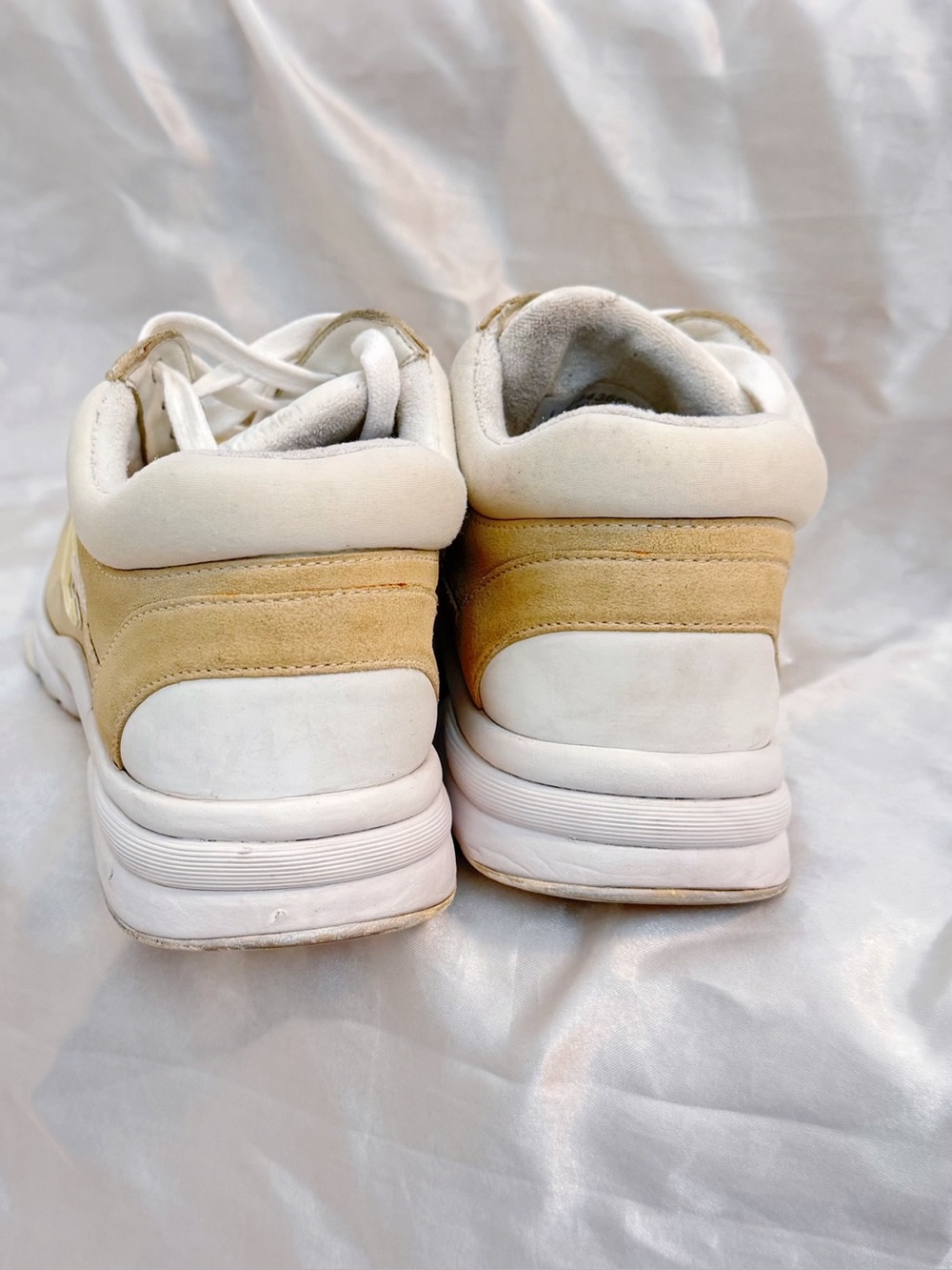 Chanel Beige & White Suede Leather Sneakers - Picture 4 of 8